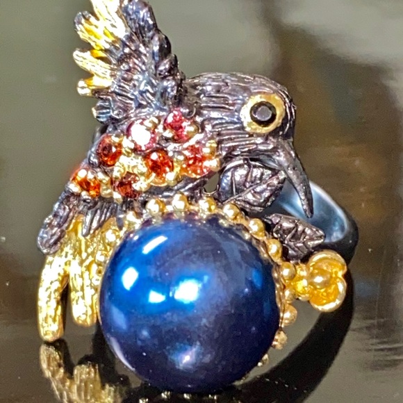 Adorable Genuine Black Tahitian Pearl Ring - Picture 3 of 17